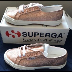 NWT SuperGa Size 8 rose gold shoes